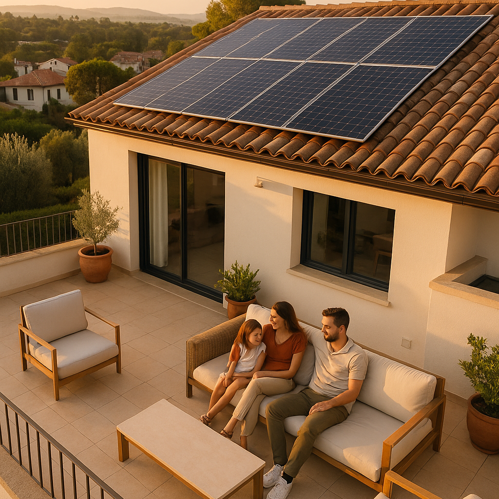 Famiglia-sulla-terrazza-con-pannelli-fotovoltaici-sul-tetto-Heolin